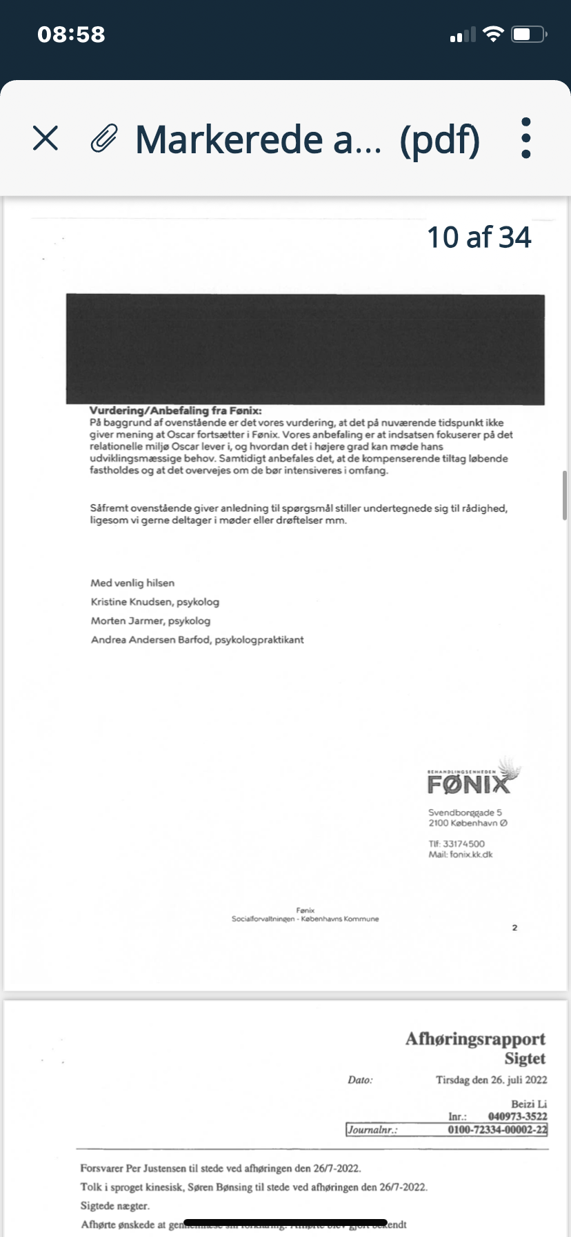 Fønix evaluation screenshot